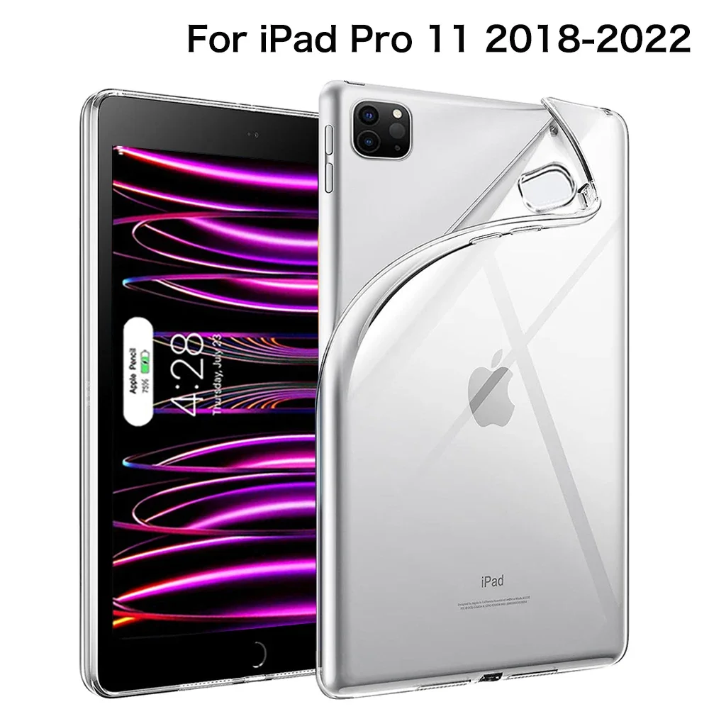 Crystal Clear TPU Silicone Tablet Cover - Durable Transparent Protective Case