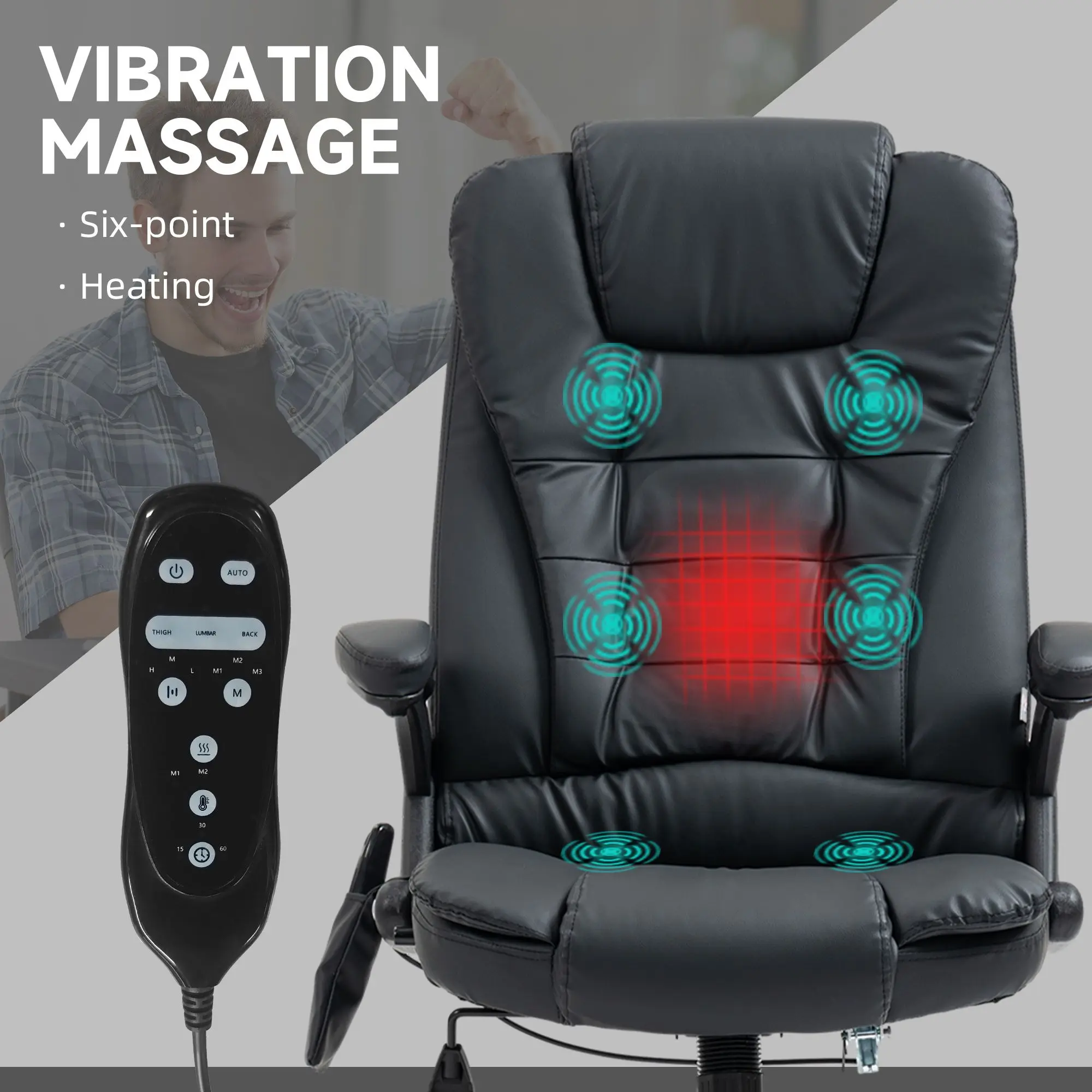Heated Massage Reclining Office Chair with Remote 4