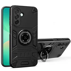 Enhanced Shockproof Armor Case with Metal Ring Stand Holder - 2 - in - 1 Protective Back Cover - Galaxy A07 4G (Black)