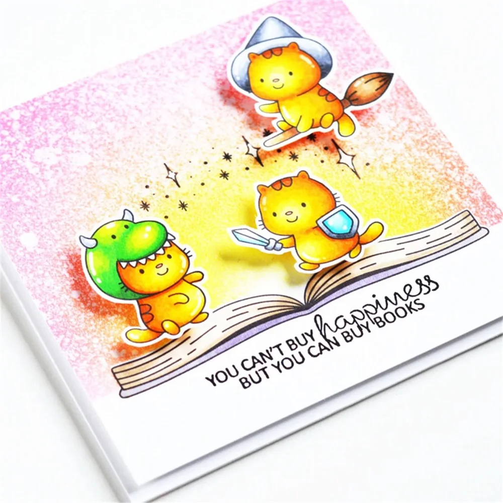 Clear Stamps Clear Rubber Stamps Little Animals Clear Stamps and Cutting Dies Cactus Sentiments Metal Die Cuts Knife Mold For DIY Scrapbooking Album Card Making