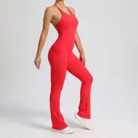 Sport Long Jumpsuits Backless Overalls for Women One Pieces Streetwear Yoga Workout Flare Pants Gym Sportswear Woman Clothing - Image 2
