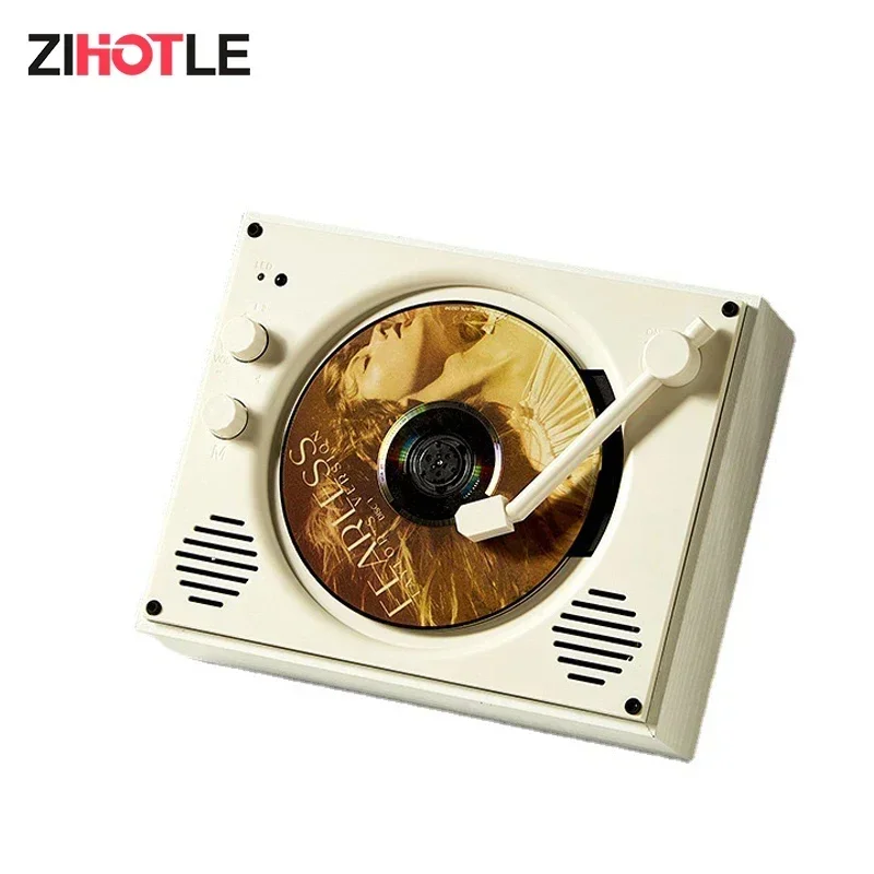 

ZIHOTLE Bluetooth Speaker Classic Retro Wireless Wall Mounted Lossless CD Subwoofer Sound Box with Remote Control Music Player