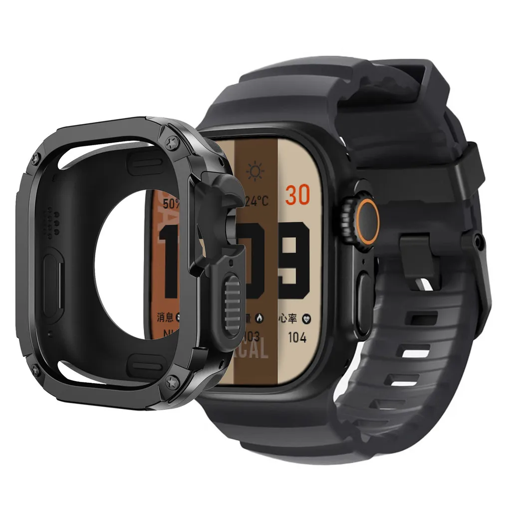 Sport Silicone Strap with TPU+PC Protective Bumper Case