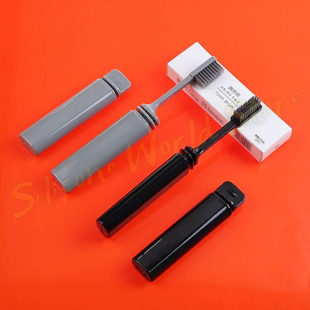 Portable Toothbrush Silicone World Foldable Travel Outdoor Camping Business Trip Adults Soft Bristled Teeth Brushes