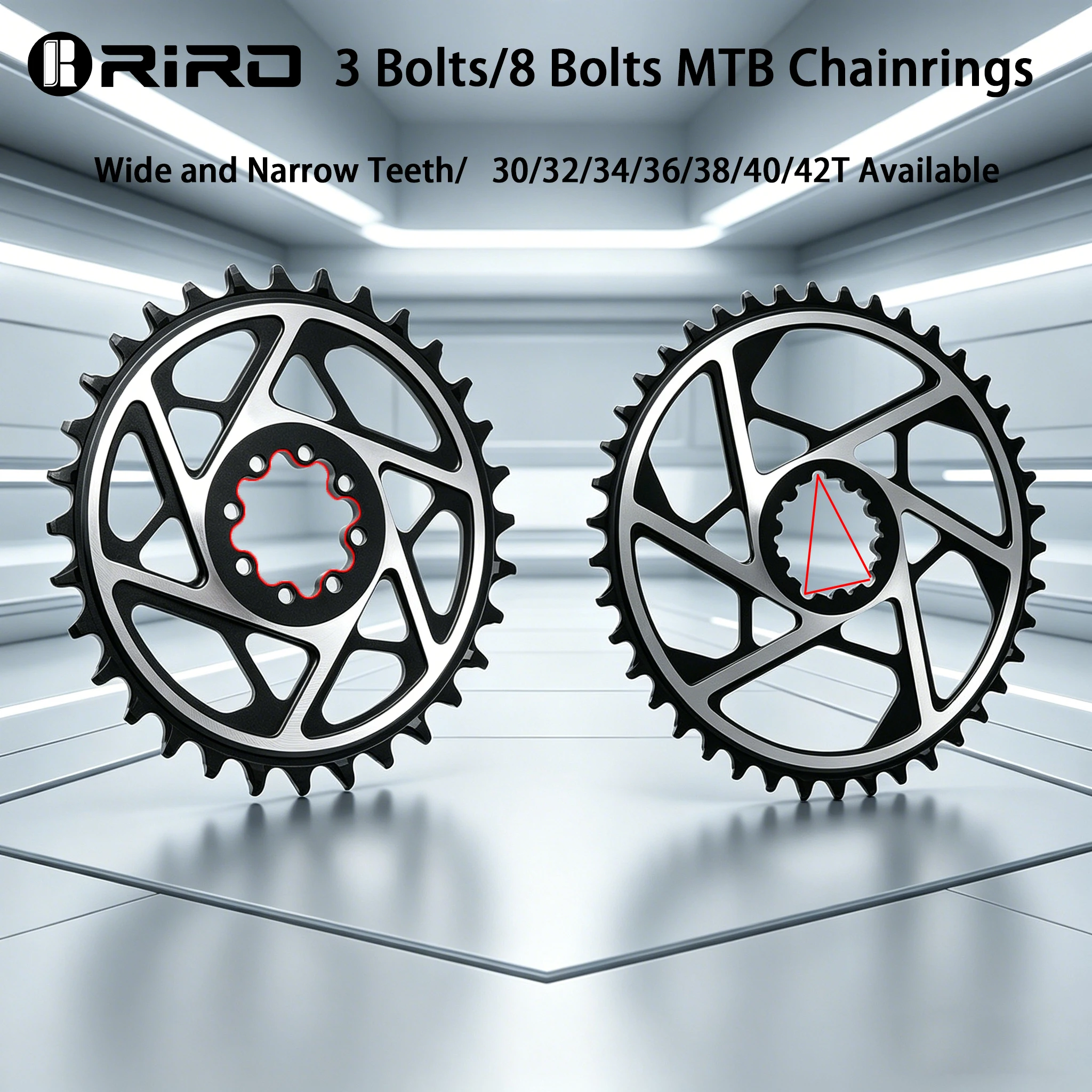 RIRO MTB Chainring 30-42T 3/8 Bolts Direct Mount Mountain Bike Crankset 9-12 Speed Narrow Wide Teeth Bicycle Repair Parts
