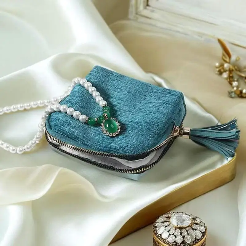 5-Layer Jewelry Storage Bag Velvet Jewelry Pouch Bags For Watch Bracelet Rings Earrings Portable Travel Jewelry Case