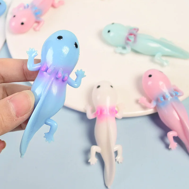5pc Catapult Launch Salamander Finger Slingshot Toys Bouncy Trick Toys Kids Stress Relief Funny Stretchy Catapult Toy Party Gift