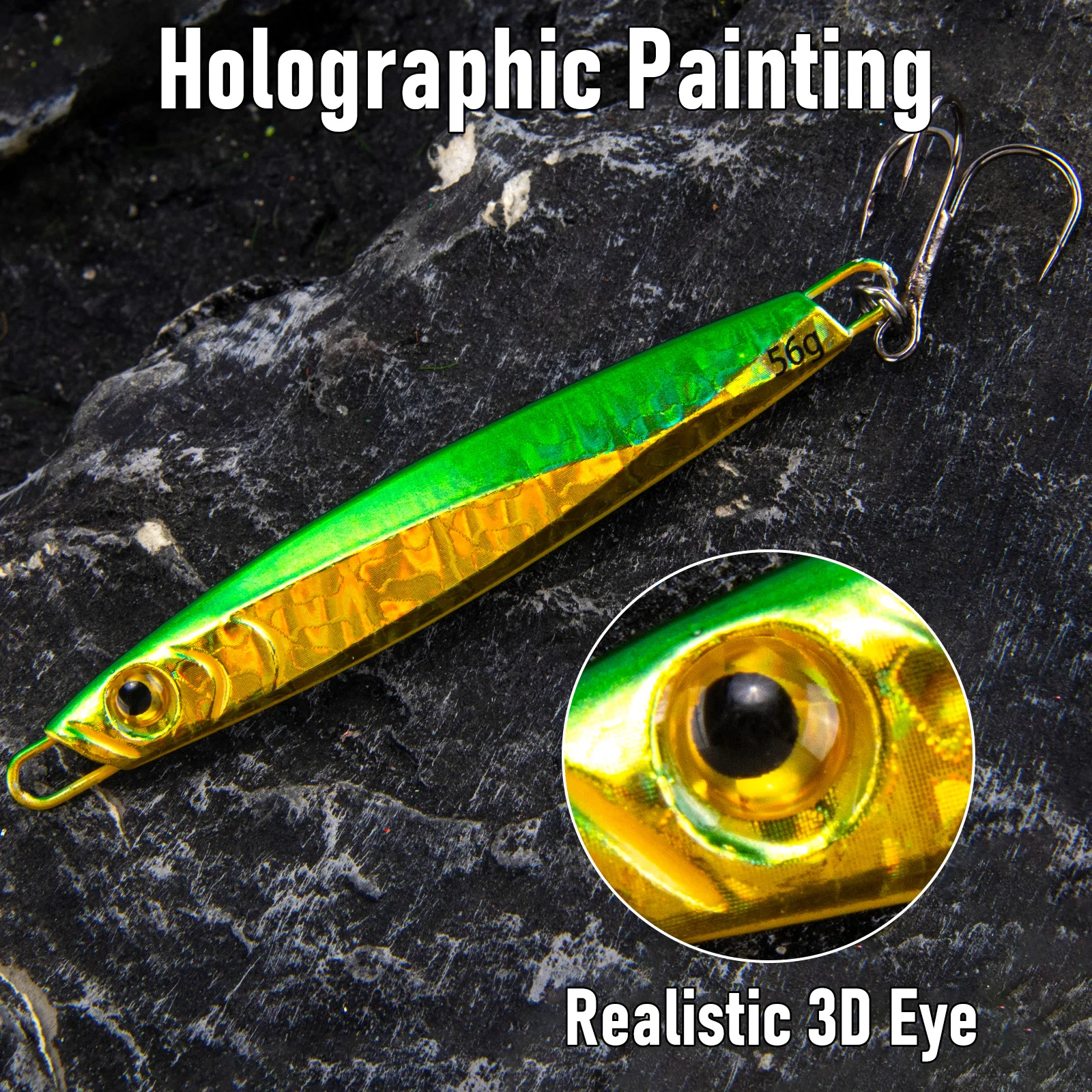 7-56 グラム海釣りルアーメタルジグスプーンルアーレーザーカラー