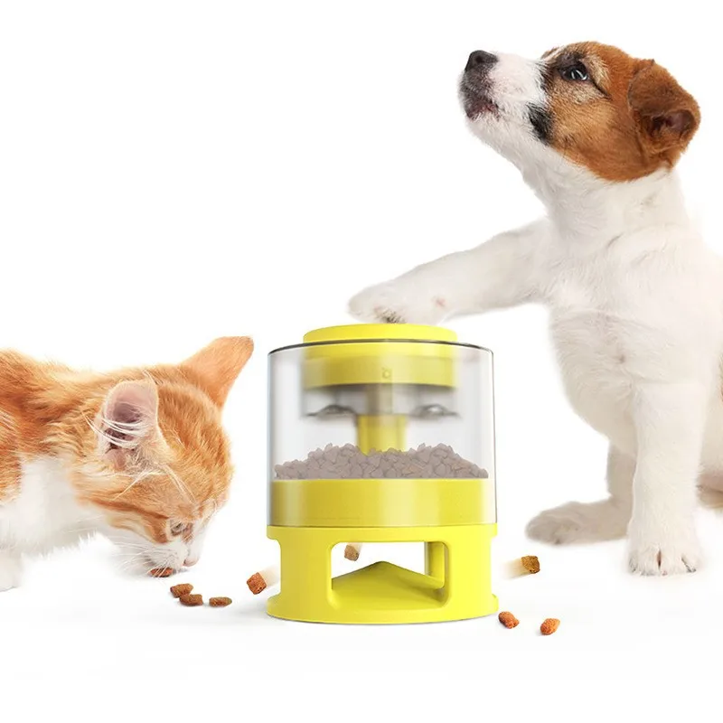Dog Food Feeder Interactive Button Trigger Dogs Puzzle Treat