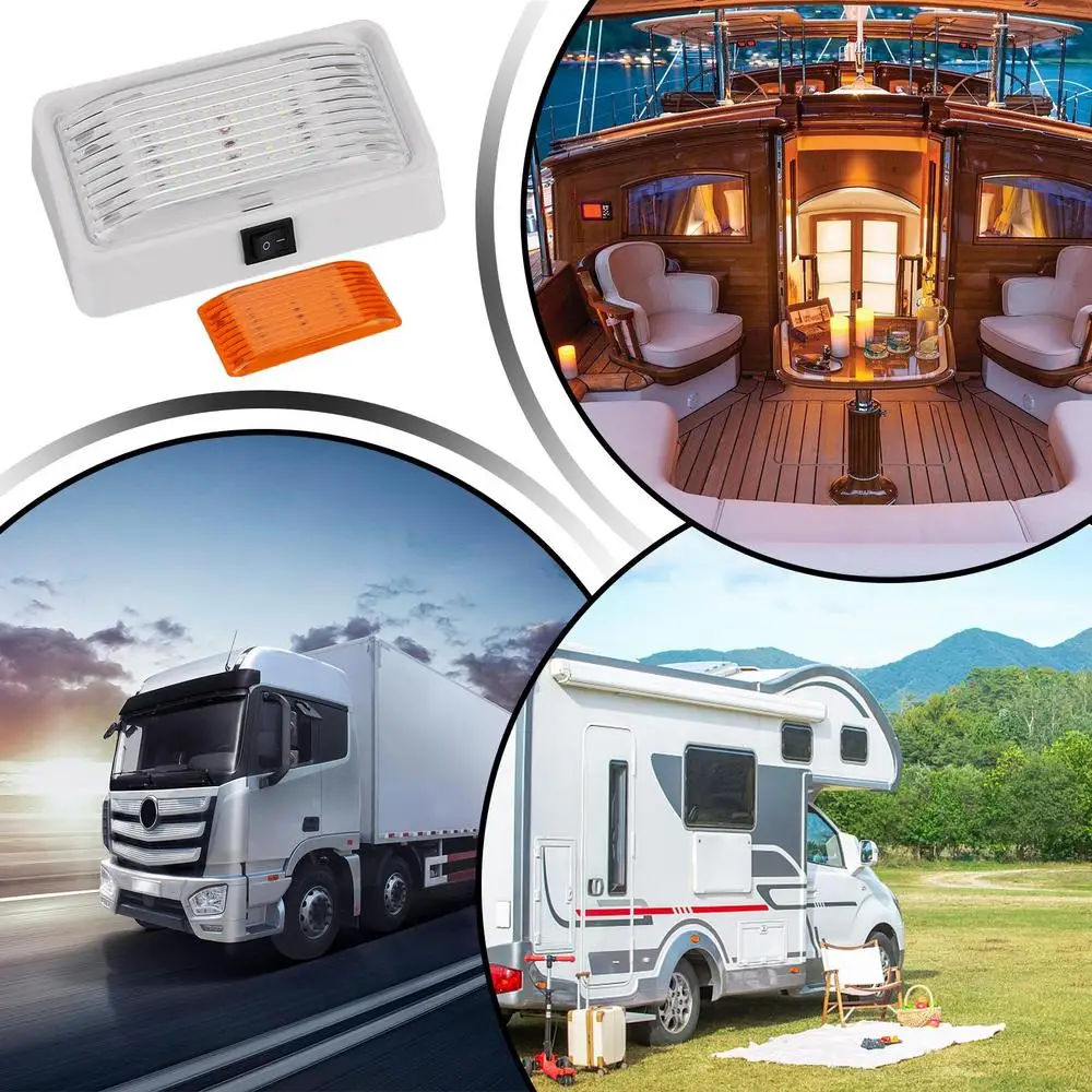 LED RV Porch Utility Light 12/14V Waterproof Rv LED Outdoor Light High Brightness RV Exterior Lamp Lighting Equipment For RV
