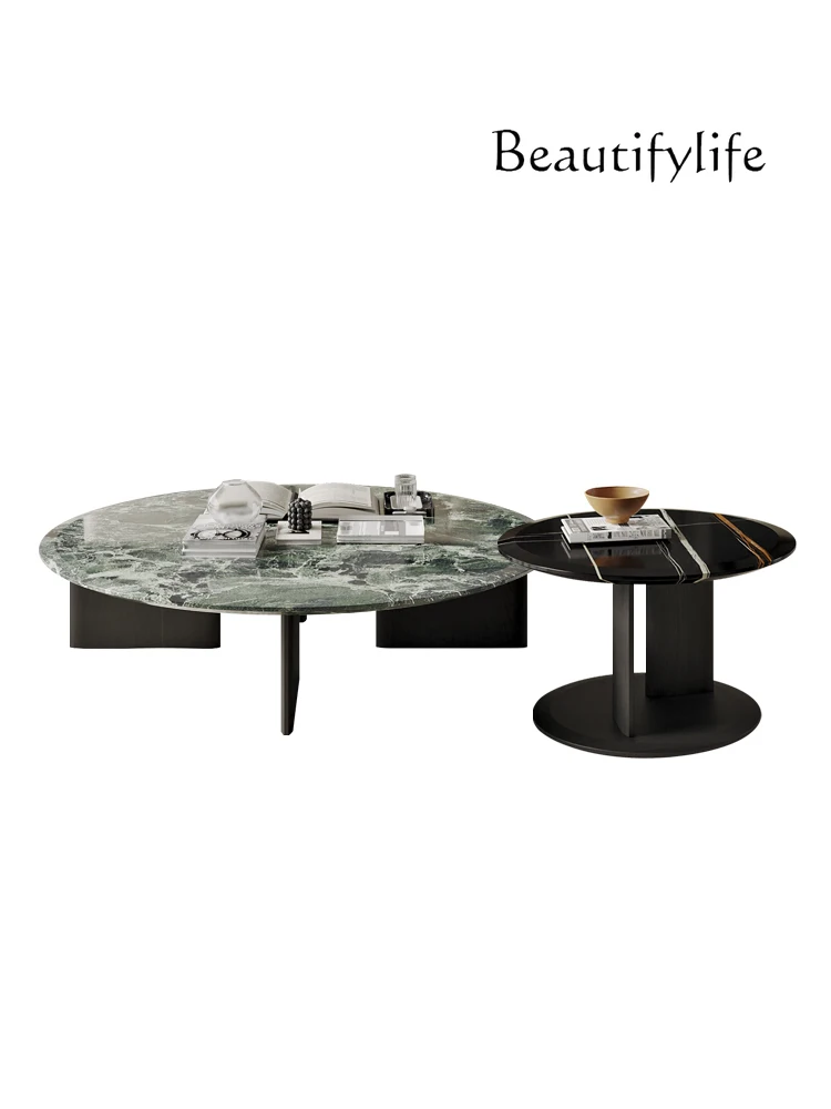 

Designer Recommended Original High-End Marble Villa Italian round Tea Table Modern Minimalist