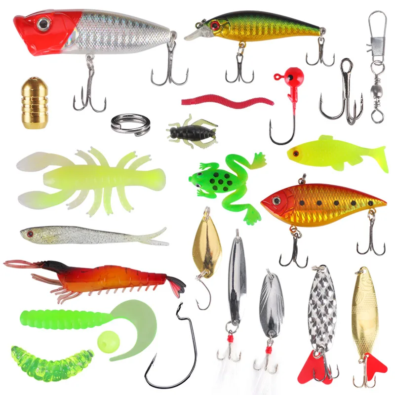 Almighty Fishing Lure Kit Complete Set With Hard Lures Soft Bait  Accessories Case Minnow Crank Pencil Popper Pliers 101 Pieces - AliExpress