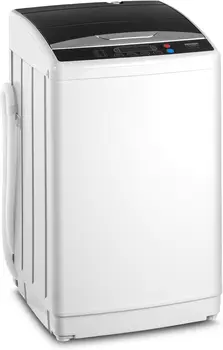Home and Apartment Use, Stainless Steel, N/A, 25LBS Portable Full - Automatic Electric Washing Machine with Drain Pump 1