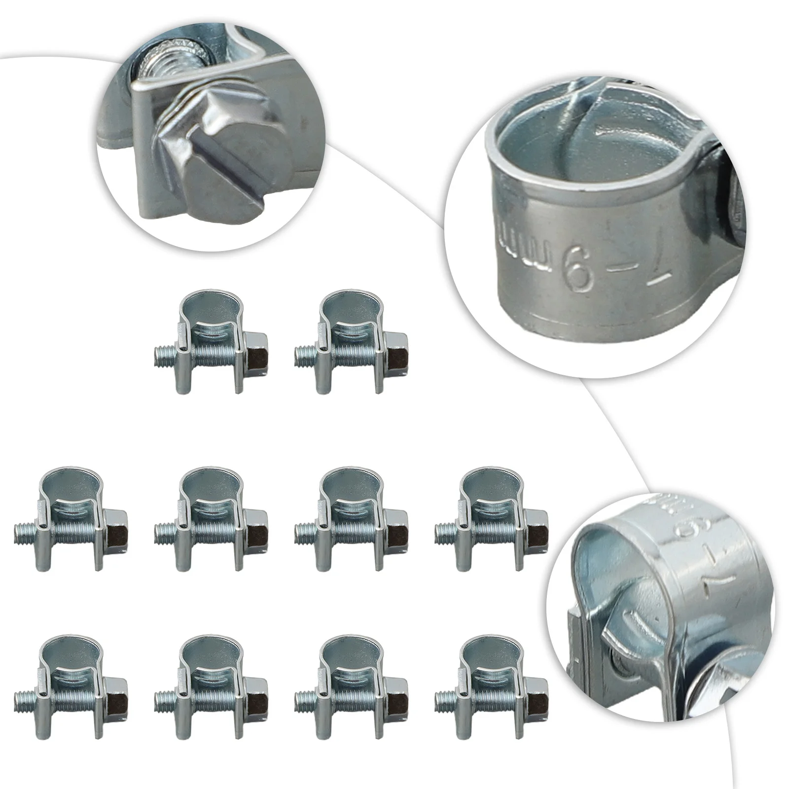 

Fuel Line Hose Clips Petrol Pipe Replacement Small Clamp Stainless Steel 10pcs Agricultural Air Clamps Mini Clip