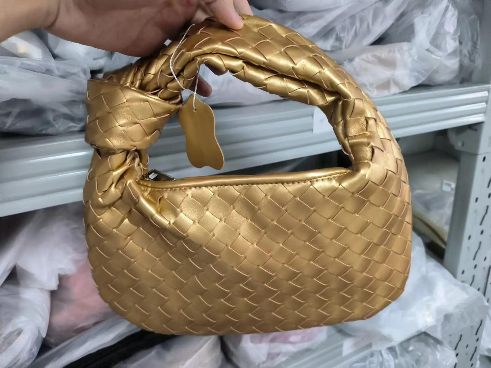 2022 Fashion Handmade Woven Bag Luxury Woven Leather Printed Shoulder Bag Lady Crossbody Hobo PU Knotted Handle Casual Handbag 