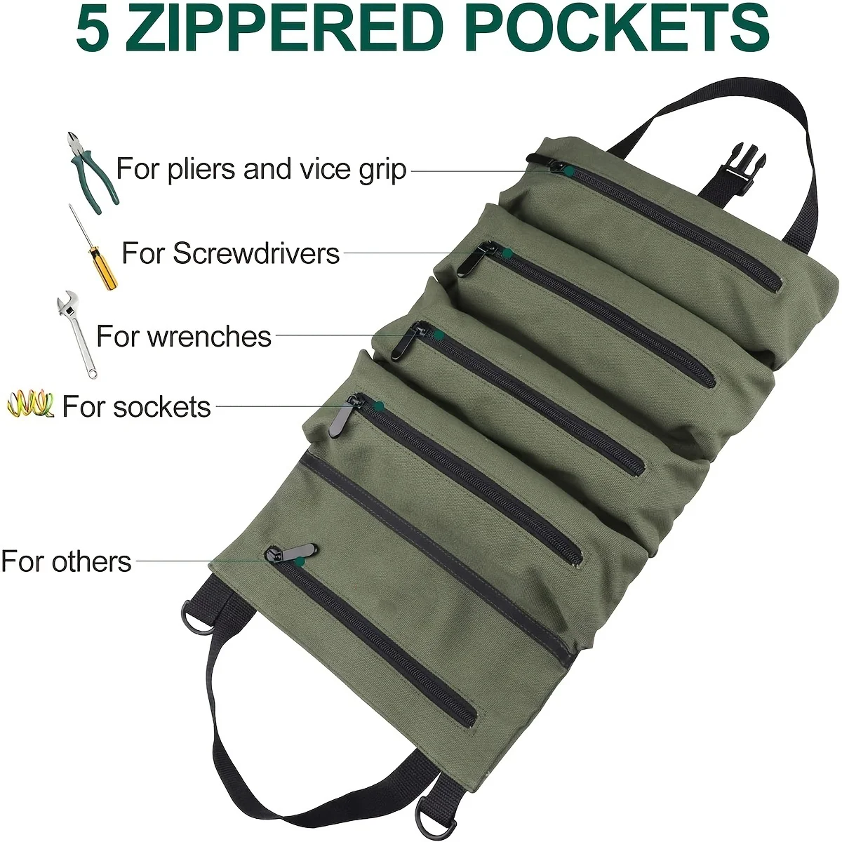 1 Tool Roll Multifunctional Car Emergency Kit