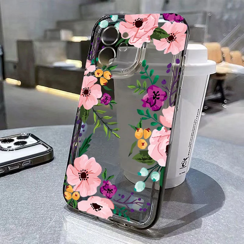 Vibrant Floral Soft TPU Clear Phone Case Cover