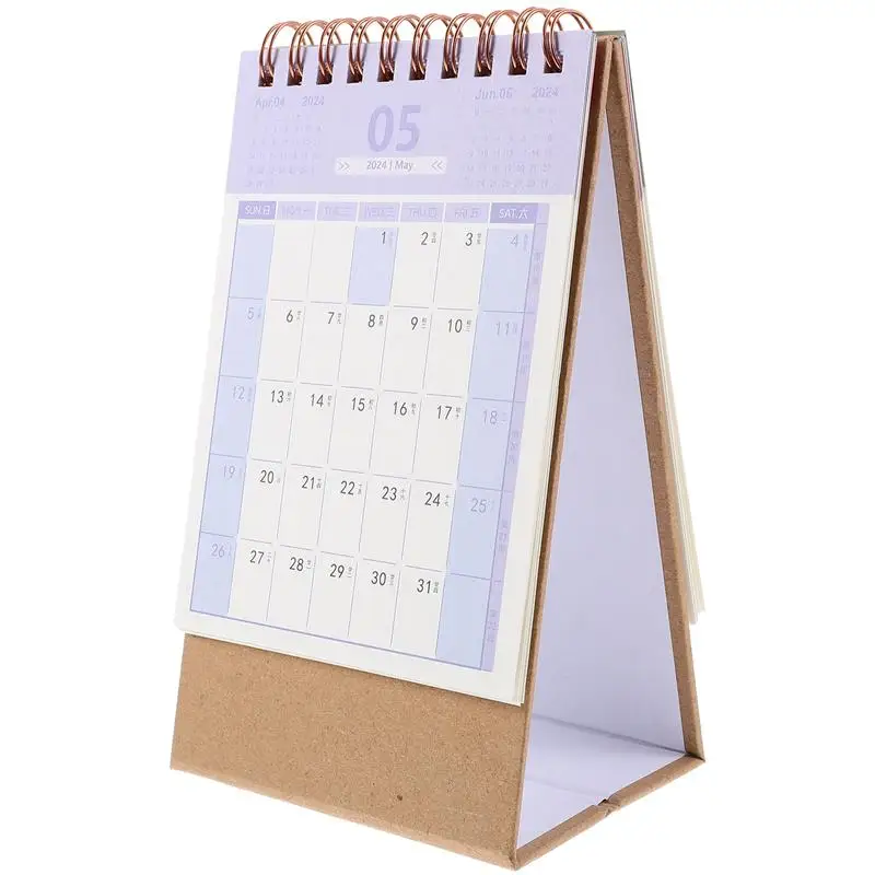 Desk Calendar 2024 Desk Calendar Ornament Stand Up Flip Calendar Decor Desktop Calendar Home Office School Mini Desktop Calendar