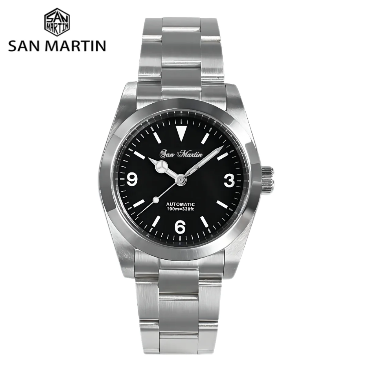 San Martin 2021 36mm Explore Series Vintage Men Sports Watches Luxury Sapphire Automatic Mechanical Watch 10Bar BGW-9 SN0021A-1