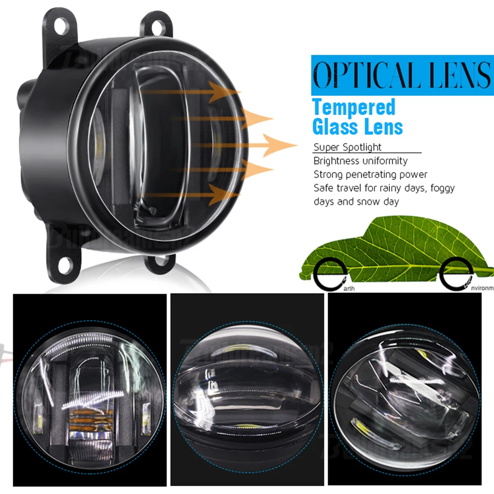 2IN1 Fog Light with DRL Function For Ford Focus MK2 MK3 2008-2015 30W 4000LM Aluminum Car LED Fog Daytime Running Lamp