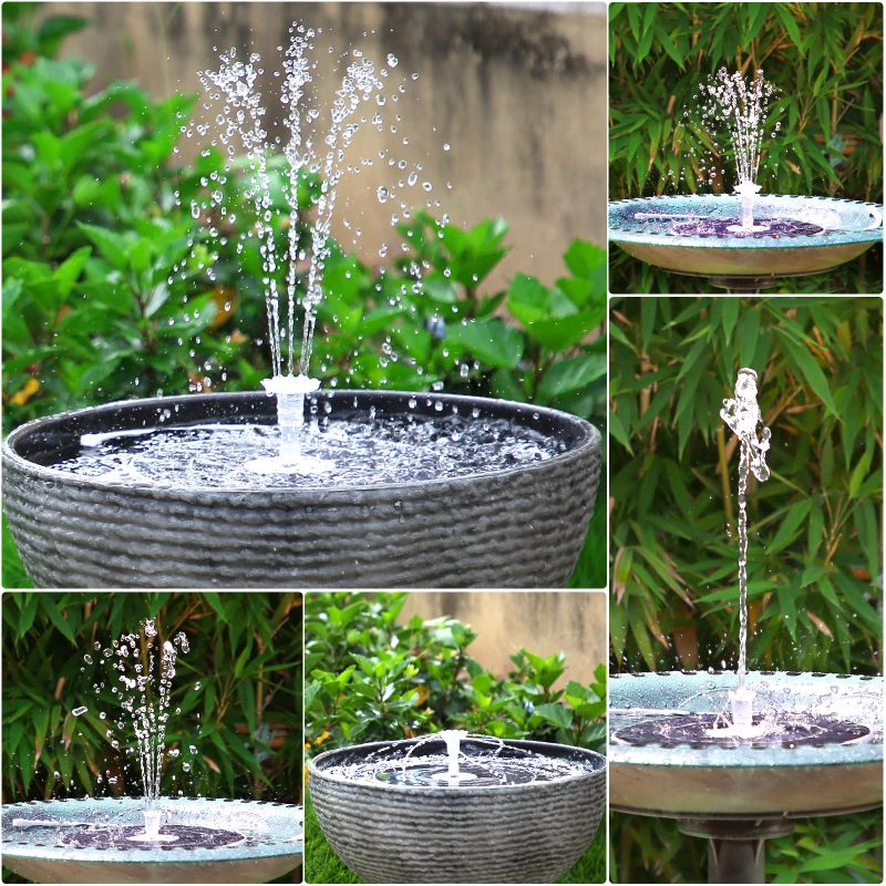 6.5W Solar Fountain Pump Built-in 5000mAh Battery with LED Lights for Pond Garden solar fountain solar fountain pump solar water pump