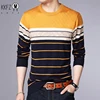 Men's New Fashionable Striped Knitted Shirt Long Sleeved Comfortable All Season Base Shirt Casual Top 6