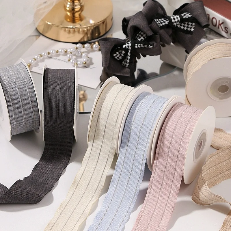 Nastro in tessuto a righe 30MM 45MM per fiocchi fai da te, accessori per scrunchie, confezioni regalo, bouquet, nastro a righe sottili - immagine 2