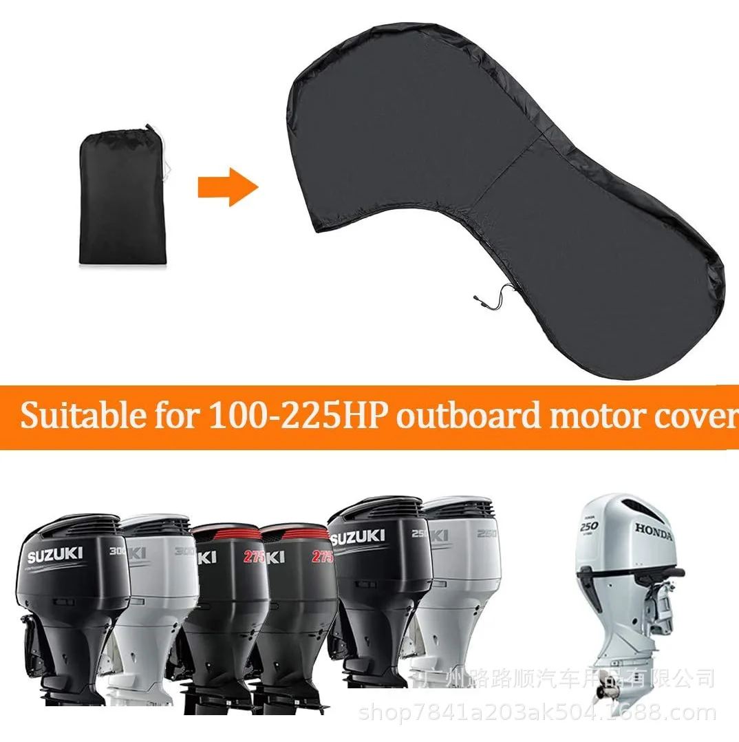 Waterproof 600D Boat Motor Cover UV-Proof Full Outboard Fade Crack Resistant Heavy-Duty Yacht Marine Engine Protector Canvas outboard motor cover