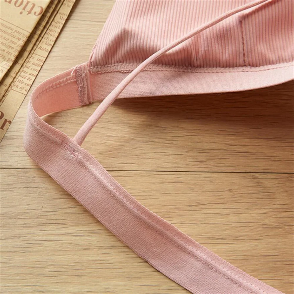Wireless Triangle Bralette Set For Women Seamless Push Up Bra_voghion.com