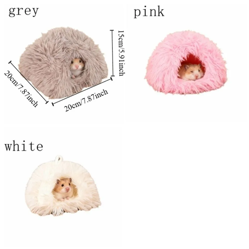 Cute Warm Hamster Plush Nest Comfortable Soft Rabbit Sleeping Nest Non-slip Windproof Mouse Bed House Pet Accessories