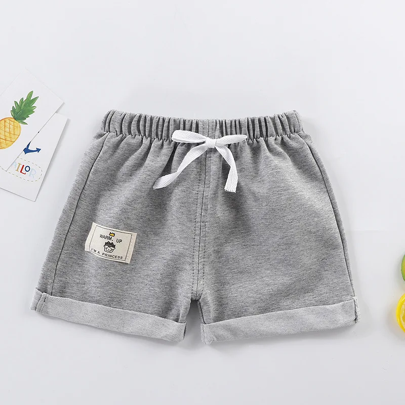Kids Shorts 2pcs Cotton Summer Kids Shorts Boys Girls Solid Color Short Baby Cartoon Casual Pant Children Short Pant Sport Clothing Outwear