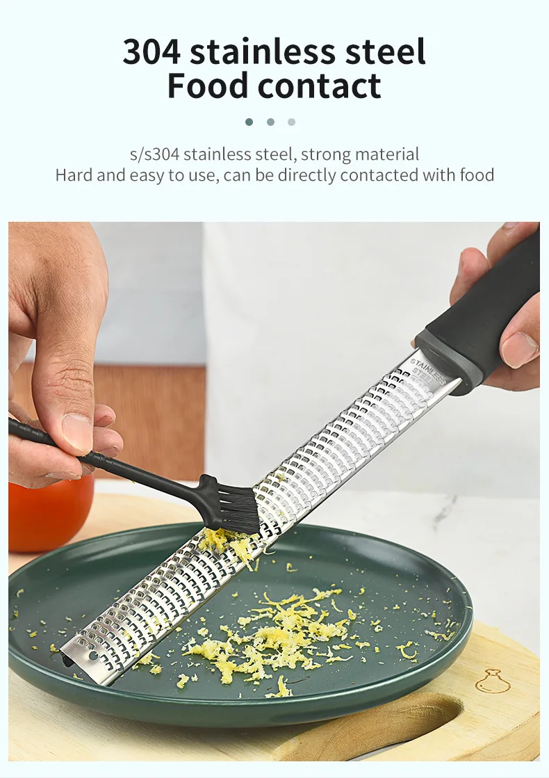 Description Picture 5 of itemCheese Grater & Lemon Zester with Protect Cover - Stainless Steel Kitchen Grater Slicer with Non-Slip Handle, Dishwasher Safe