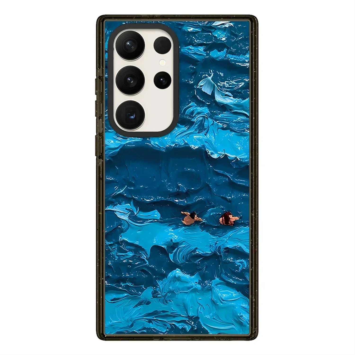 Sea MagSafe Acrylic Black Border Magnetic Phone Case for Samsung Galaxy S22U S23 Ultra S24 Ultra Cover Protective Shell