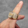 Bagues de luxe en acier inoxydable pour hommes et femmes, pierres précieuses brillantes, Punk, à la mode, bijoux créatifs, cadeau, vente en gros, livraison directe