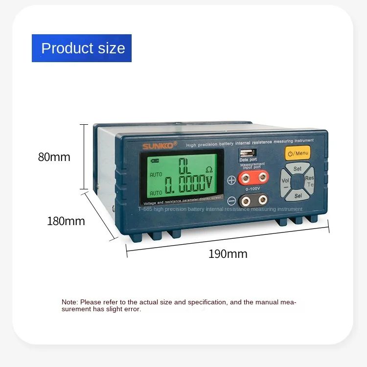 SUNKKO T685 lithium battery pack high precision internal resistance tester 18650