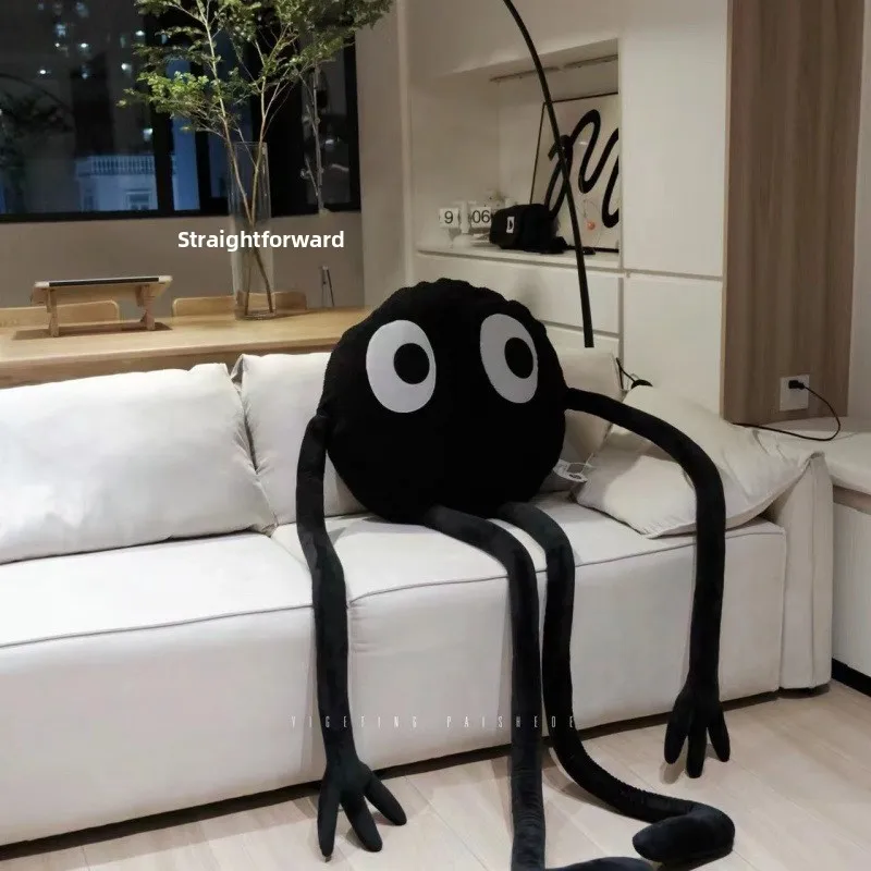 Cute Bla Coal Ball Pillow Funny Long Legged Doll Plu Toy Gift Adult Universal PP Cotton Filled Cuion Toy Doll