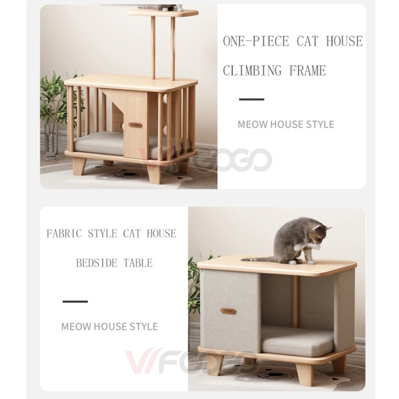 고양이 등반 프레임 폐쇄형 고양이 침대 나무 타워 DIY 가구 하우스 접합 고양이 둥지 스크래치 다층 애완 동물 제품