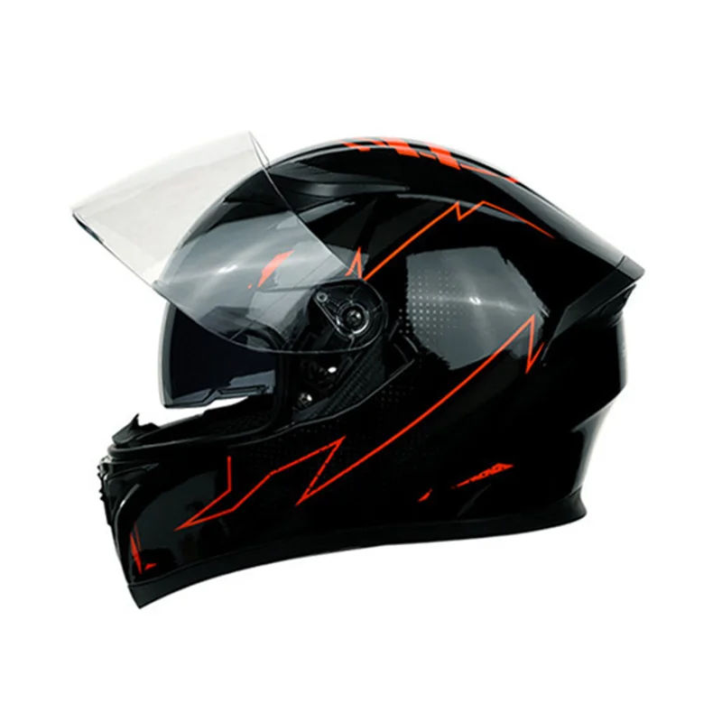 

Full Face Motorcycle Helmets with Dual Lens Casco Moto Capacete ABS Shell Motocross Racing Helmet for Moped Men DOT Approved