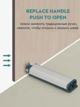 KAK 10 ชิ้นตู้จับสแตนเลสกดเพื่อเปิดซ่อนมือจับตู้ Soft Closer ฮาร์ดแวร์ประตูตู้ 2