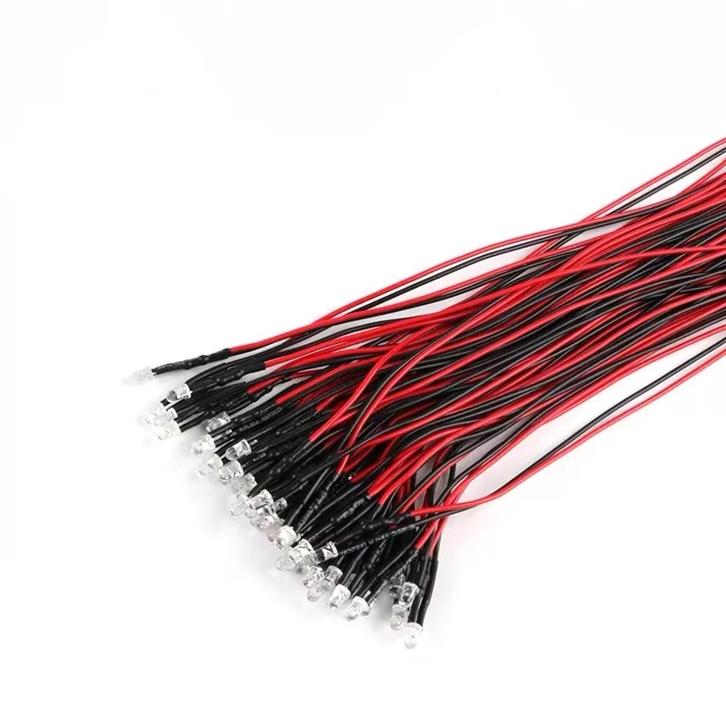 5PCS 3MM/5MM LED 20cm Diode Red Green Yellow Blue White Warm Orange Pink Purple RGB Slow Falsh Light Emitting Diodes with Cable led diode diode kit led light led light kit
