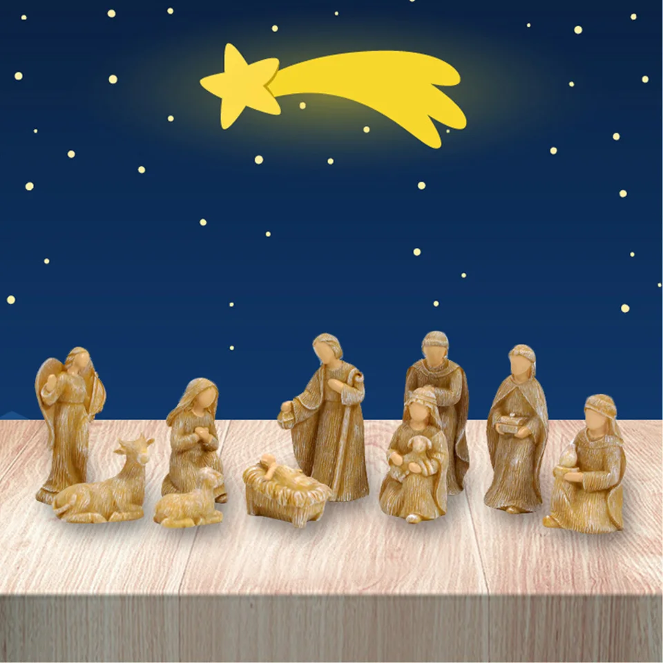 Figurine Bébé Jésus En Résine - Détails Peints à La Main, Décoration De Crèche De Noël, Ornement Religieux - Taille 7.5 à 12.8 Cm