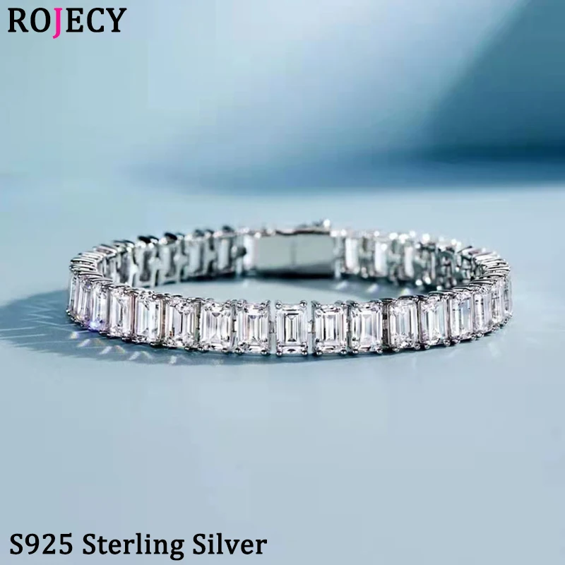 

Браслет из серебра 100% пробы с изумрудами и сверкающими бриллиантами