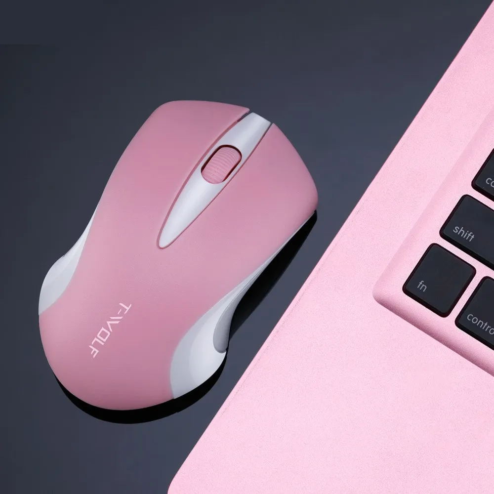 Mouse Computador sem Fio Mouse sem Fio Menina Bonito Mouse Óptico Mouse Moda Ratos para Computador Portátil 1600dpi Rosa