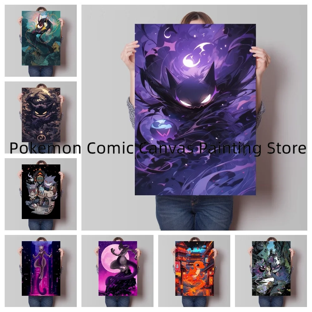 Canvas Surrounding Anime Pokemon Artwall Stickers and Posters Bedroom Room Decoration High Quality Children's Gift