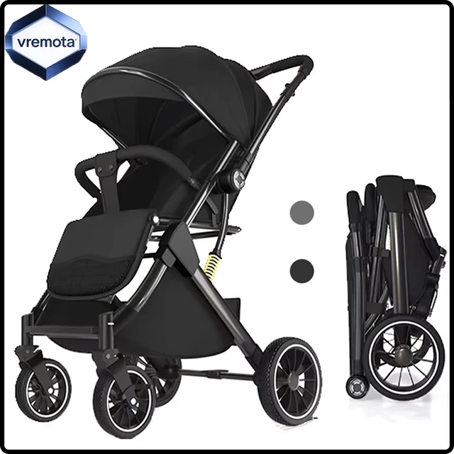 Vremota luxueux léger haute paysage bébé poussette jambes-siège pour nouveau-né une main reline poussette landau taille compacte 1
