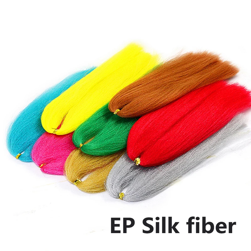 Gut Gekämmte EP Seidenfaser Langlebige Streamer-Fliegenbindematerialien Vielseitige Weiche Fasern & Haare für Bass- und Forellenfliegen – Detail 1