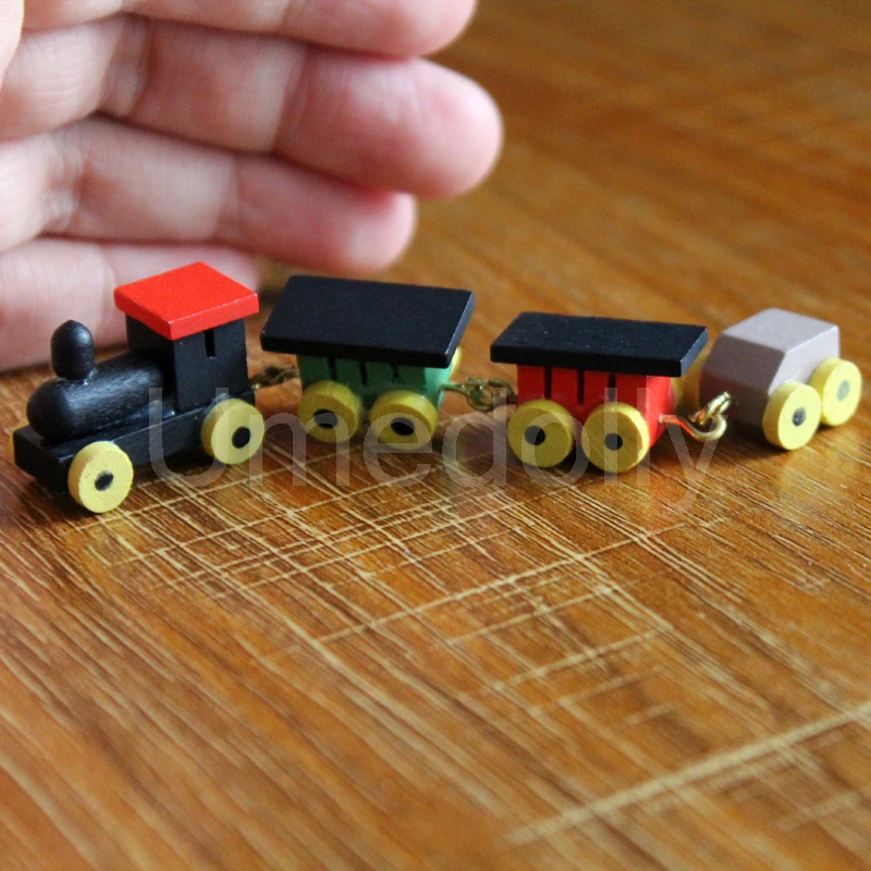 Doll Accessories 1/12 Scale Dollhouse Miniature Croquet Set Train Bear Toy for OB11 Middle Blyth Doll House Decoration Accessories Toy
