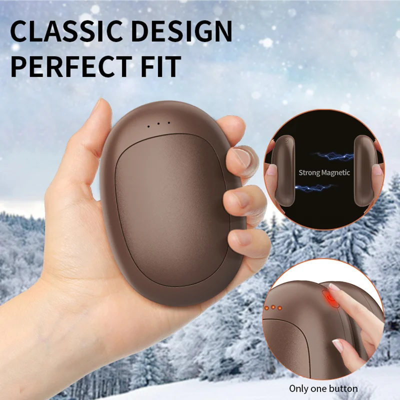 Magnetic Hand Warmer 50000mAh Large Capacity Portable Hand Warmer USB Rechargeable 2pack For Winter Camping portable hand warmer