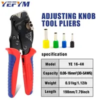 YEFYM-Outil de sertissage de virole, Mini pince, Bouton de commande électrique, Tubulaire politiquement, YE 16-4H, 0.08-16 mm², 30-5AWG 3