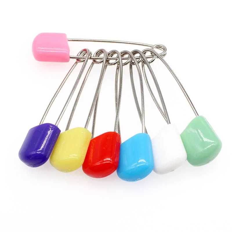 10/20Pcs 플라스틱 머리 안전 핀 5.4cm 안전 잠금  천 기저귀 기저귀 핀 버클 DIY 바늘 핀 바느질 용품